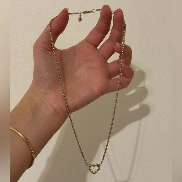 David Yurman Silver and Gold Heart Necklace - Picture 2 of 7
